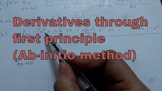 Derivatives through first principle rule (Ab-initio method)