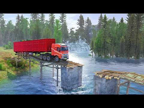 Red Truck TRAPPED in Collapsed Bridge – DRAMATIC Rescue Mission