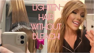 HOW TO LIGHTEN YOUR HAIR WITHOUT BLEACH! | DIY AT HOME!