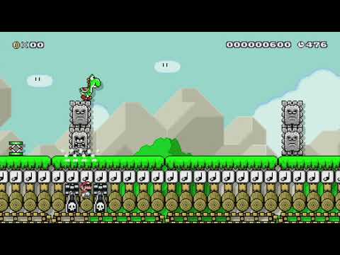 はしれヨッシー!ジャンプだヨッシー!/Run&JumpYoshi by タチハヤ - Super Mario Maker - No Commentary 1br