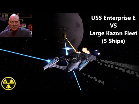 USS Enterprise E VS LARGE Kazon Fleet | Star Trek Ship Battles | Bridge Commander |