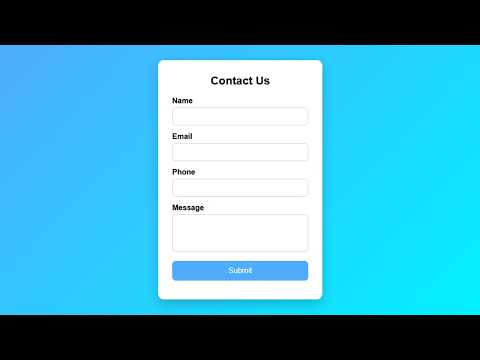 Complete Contact Form Using Html Css Javascript Form Validation Tutorial For Beginners