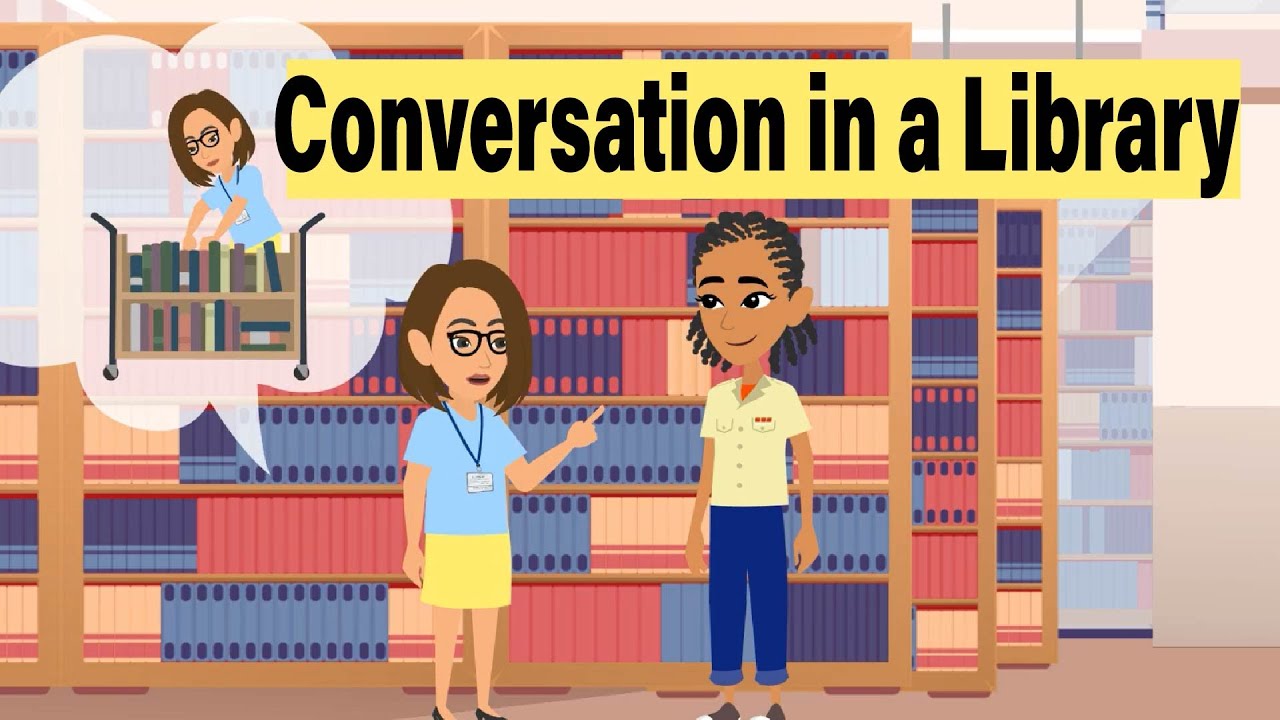 🟢 Easy English Dialogue in a Library | Conversation in a Library | borrow, due date,,
