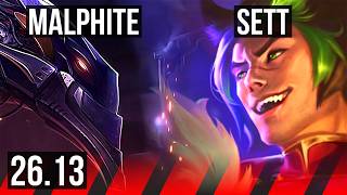 MALPHITE vs SETT (TOP) | 5k gold comeback | EUW Master | 26.13