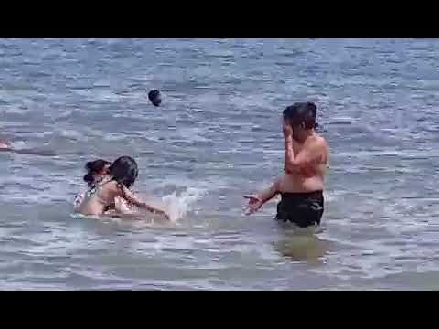 Nita and Taji at the beach
