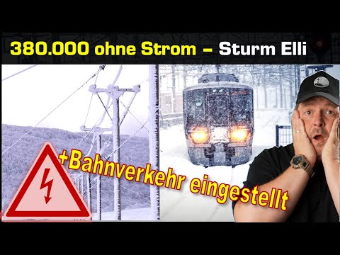 380.000 ohne Strom! - Sturm Elli/Goretti Frankreich++Bahnverkehr im Norden stillgelegt