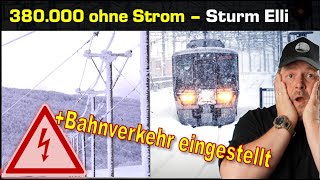 380.000 ohne Strom! - Sturm Elli/Goretti Frankreich++Bahnverkehr im Norden stillgelegt