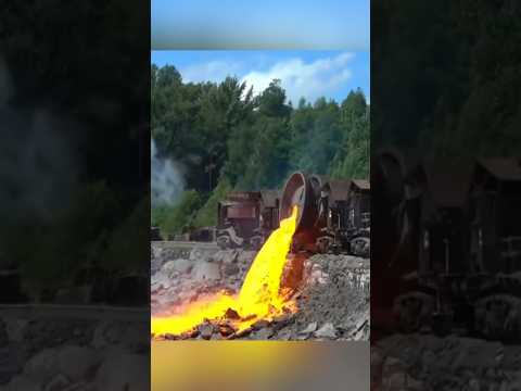 Steel smelting slag can only be poured on the ground to cool down! #shorts