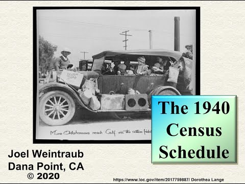The 1940 Census Schedule