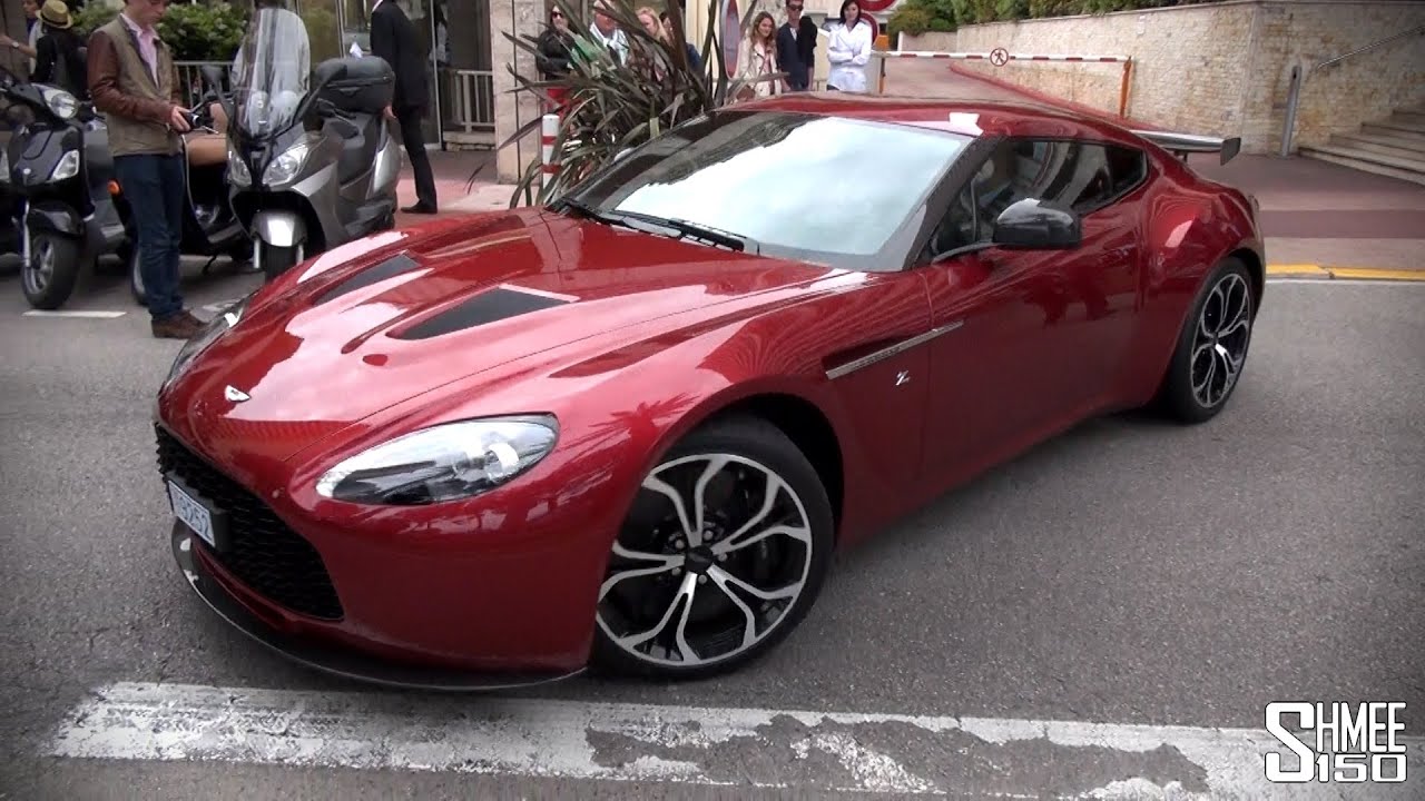 Aston Martin V12 Zagato - Startup and Driving in Monaco