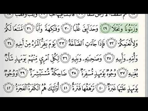 Surah - 80 - 'Abasa - Accurate Tajweed recitation of Quran - Mahmoud Khaleel Al-Hussary