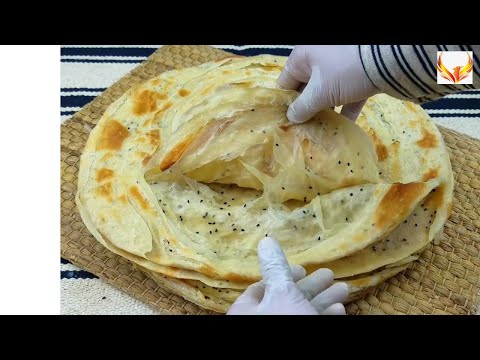 Yemeni MALAWAH recipe "FlatBread" Multi Layered "Bread" Layers | Layered Flat Yemeni Bread | 4K HD