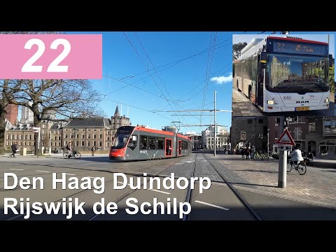 HTM lijn 22: Den Haag Duindorp - Rijswijk de Schilp | Omleiding | HTM 1080 | 2023