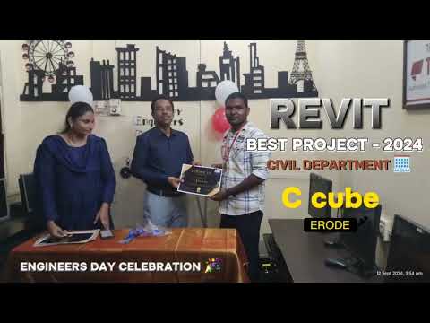 Best project 2024 | C cube ERODE | Revit | Engineers day | Nec