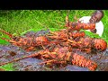 SPICY LOBSTER BUTTER GARLIC GRAVY Delicious Sea Food Village Traditional Recipe Grandpa Show