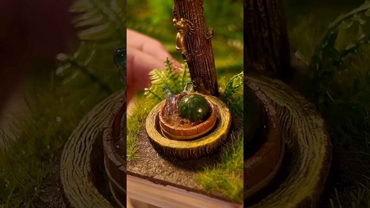 粘土産のスイカをキンキンに冷やす🍉🧊 #ミニチュア #craft #miniature #粘土 #diy #shorts