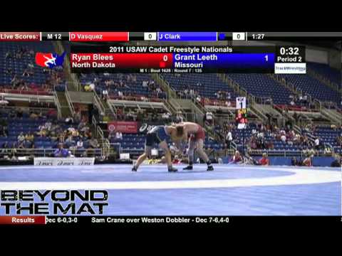 Cadet Freestyle 135 - Grant Leeth (MO) vs. Ryan Blees (ND)
