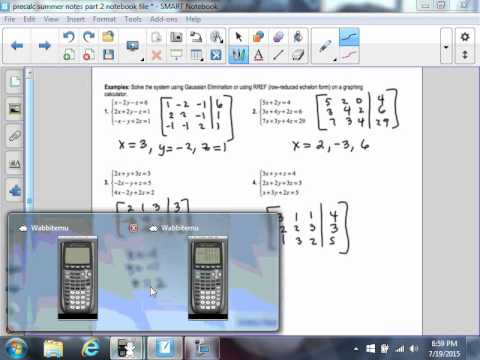 Lesson 31 Summer Precalculus - Gaussian Elimination and Solving Systems