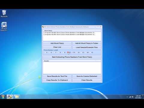 MS Word Extract Phone Numbers From Multiple Documents Software
