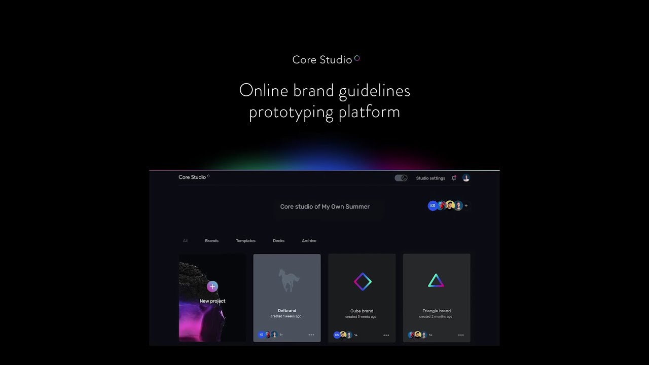 Core Studio° — Online brand guidelines prototyping platform