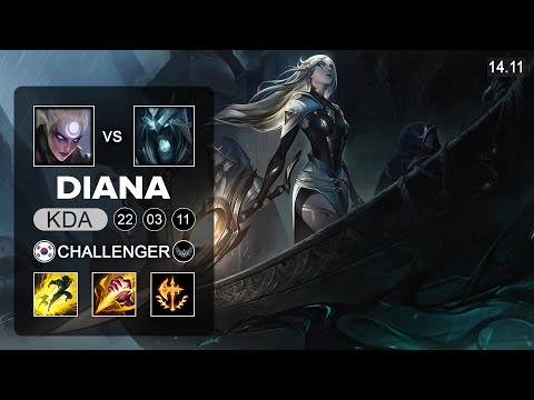Diana vs Karthus Jungle - KR Challenger - Patch 14.11 Season 14