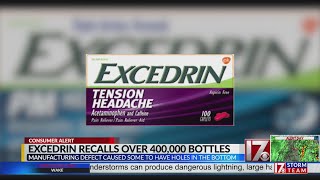 Excedrin recalling 400,000 bottles of medicine