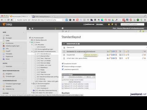 TYPO3 Musterprojekt 6.2 - Teil 10: Backend-Layouts einsetzen