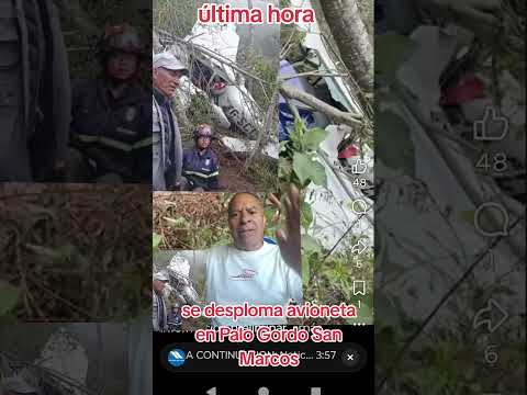 autoridades reportan el desplome de una avioneta en Palo Gordo San Marcos Guatemala