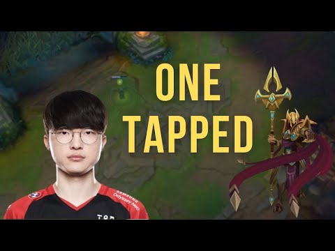 Faker one taps the Aphelios