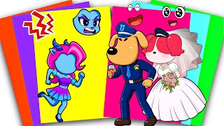 [PaperDIY] NEW Decorate LABRADOR Marries PAPILLON but ANTEL DESTROYS Everything | Sticker Book DIY