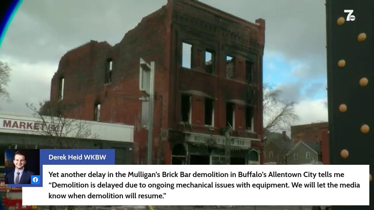 Demolition of Mulligan's Brick Bar Begins