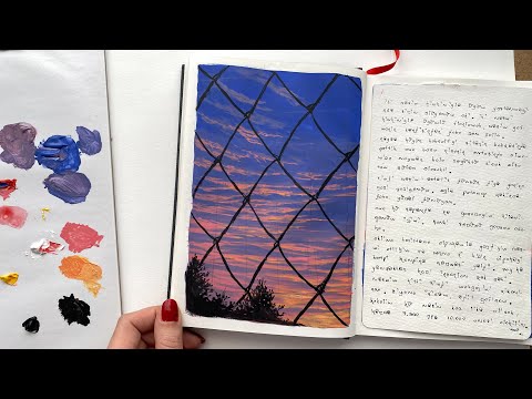 sunset view | acrylic on sketchbook