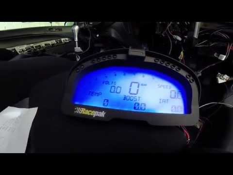 RacePak IQ3 dash connected to Hondata S300