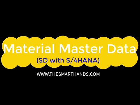 SAP S/4HANA SD Training -  Material Master Data | SAP S4 HANA SD Videos