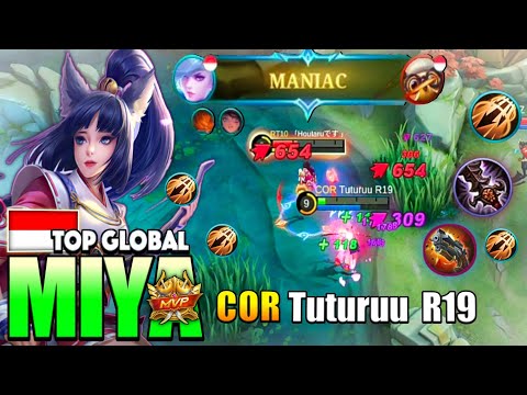 MANIAC!! Miya Sidelane Totally Insane Crush the Enemy | Top Global Miya by Tuturuu R19 ~ MLBB