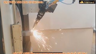 Máy Laser cắt ống 5 Axis đầu cắt nghiêng theo góc độ | cắt thép I sắt hình