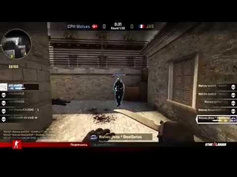 CS GO: SLTV StarSeries S4 CPH Wolves Nico 1vs4 vs JAS crazy knife ace de_mirage