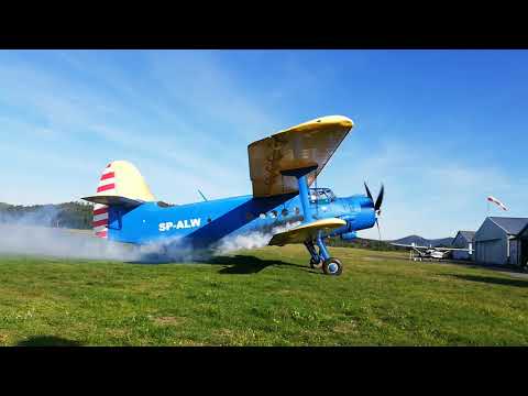 Antonov AN-2 SP-ALW Rozruch engine start
