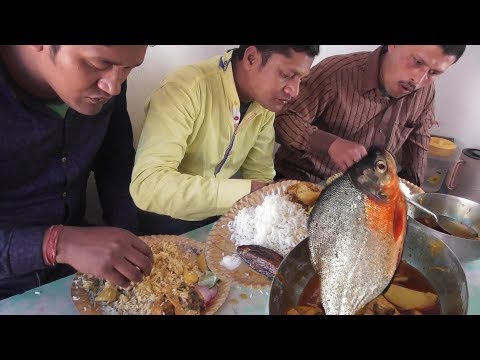 Rupchanda Fish Curry & Eggplant Fry With Rice | Lunch In Digha Roadside Hotel | Indian Street Food Video