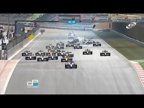 2009 GP2 Portugal Race 2 - Big Start Crash