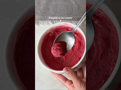 How to make Healthy Raspberry Ice Cream in 1 Minute 🍓🍯4-ingredients berry dessert