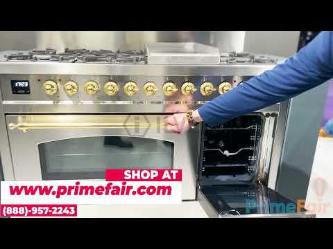 PrimeFair - ILVE 48" Nostalgie Series Freestanding Double Oven Dual Fuel Range