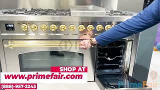 PrimeFair - ILVE 48 Nostalgie Series Freestanding Double Oven Dual Fuel Range