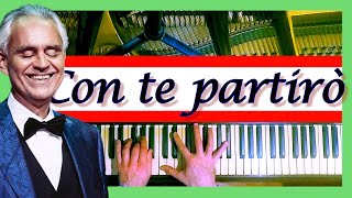 CON TE PARTIRO Karaoke | Andrea Bocelli Piano Accompaniment 🎹 | Classical Crossover Backing Track