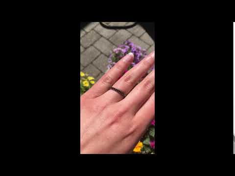 Black Stone Stackable 1.9mm Double Shared Prong Eternity Ring - TwoBirch BK0-ETR-0004-WG-J