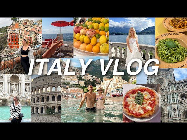 Travel vlog - ITALY TRAVEL VLOG 🇮🇹  (Positano, Rome, Florence, Cinque Terre, Lake Como + More) 🍝