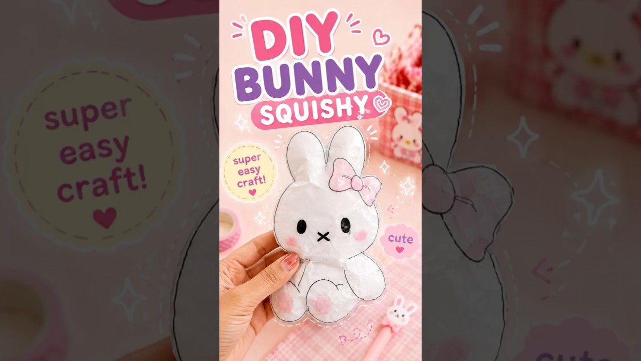 🎀✨Make a Cute Bunny Squishy |🩷 | DIY Paper Squishy|It’s me Hana#Bunnysquishy#shorts