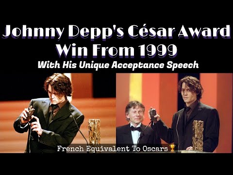 Johnny Depp Amazed By Long Standing Ovation For Winning Award 🏆 1999 César Awards / "French Oscars"