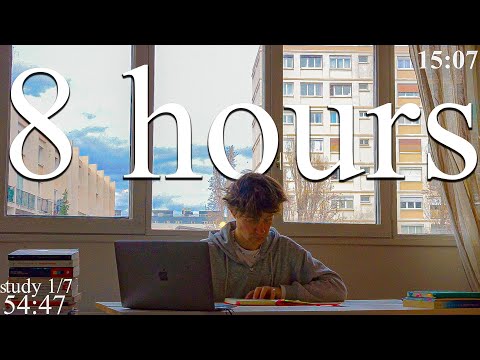 LIVE | 8-HOUR study with me in Paris 📚⛈️ rain sounds & pomodoro timer 60 & 10