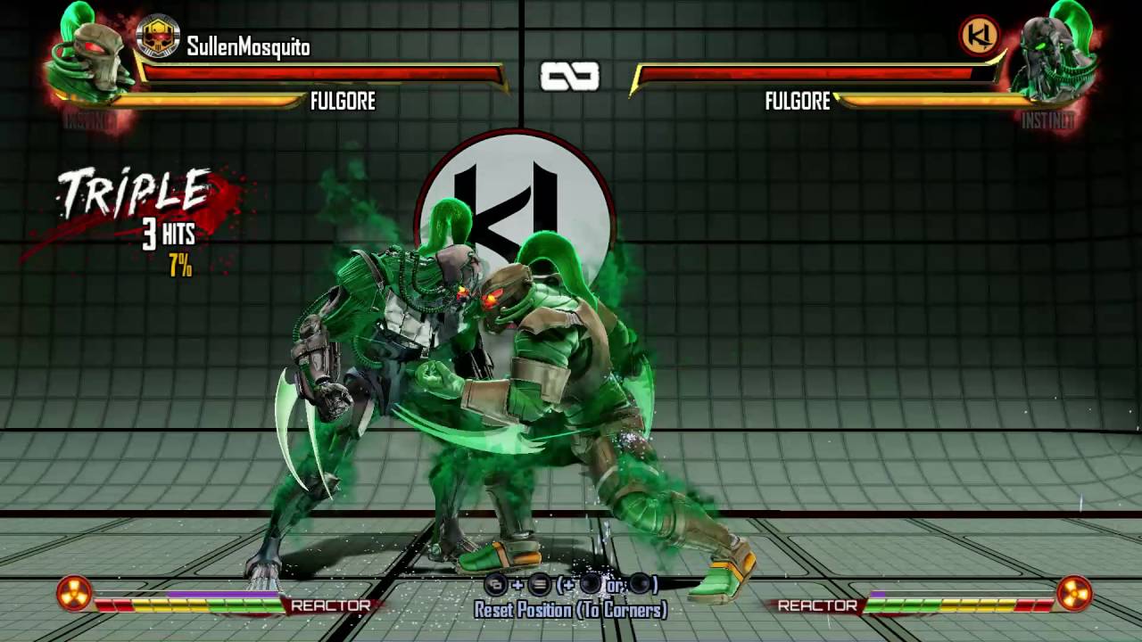 Fulgore setup + mixup from throw = 70% total damage.